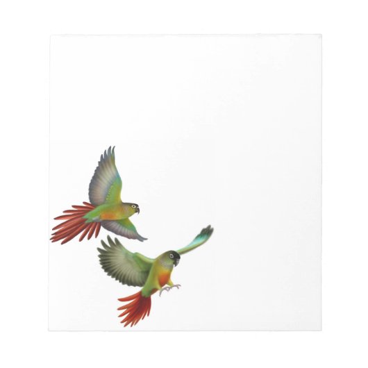 Grünes Backengrab Parrots Notepad Notizblock (Vorderseite)