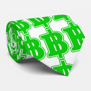 GRÜNES BAHT-ZEICHEN ฿ Thailändisches Geld Währung  Krawatte