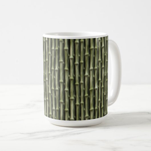 Grünes Bambus-Naturmuster Kaffeetasse (VorderseiteRechts)