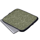 Grünes Bambus-Naturmuster Laptopschutzhülle (Vorne Knopf)