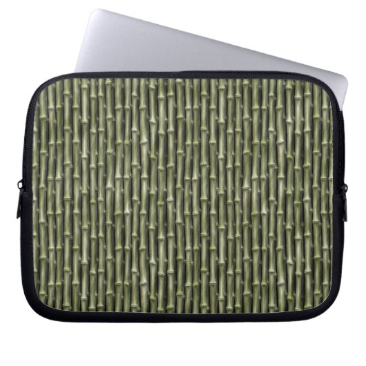 Grünes Bambus-Naturmuster Laptopschutzhülle (Vorderseite)