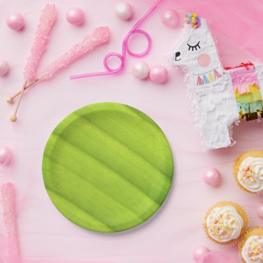 Grünes Bananenblatt Pappteller (Party)