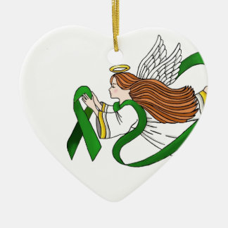 "Grünes Band-" Bewusstseins-Engel Keramik Ornament
