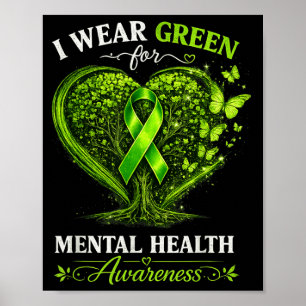Grünes Band für psychische Gesundheit Psychische G Poster