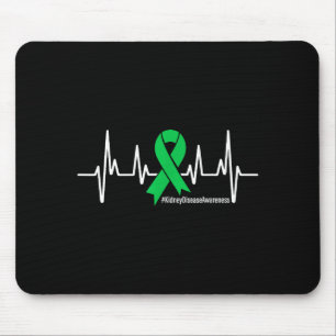 Grünes Band Herzschlag Nierenerkrankung Awareness  Mousepad