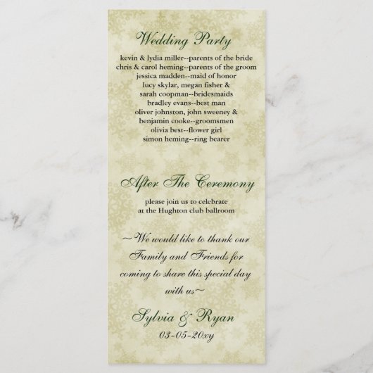 Grünes Band, rustikale Schneeflocke Programm (Rückseite)