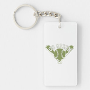 Grünes Baseball-Design Schlüsselanhänger