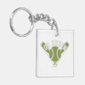 Grünes Baseball-Design Schlüsselanhänger (Vorderseite links)