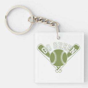 Grünes Baseball-Design Schlüsselanhänger