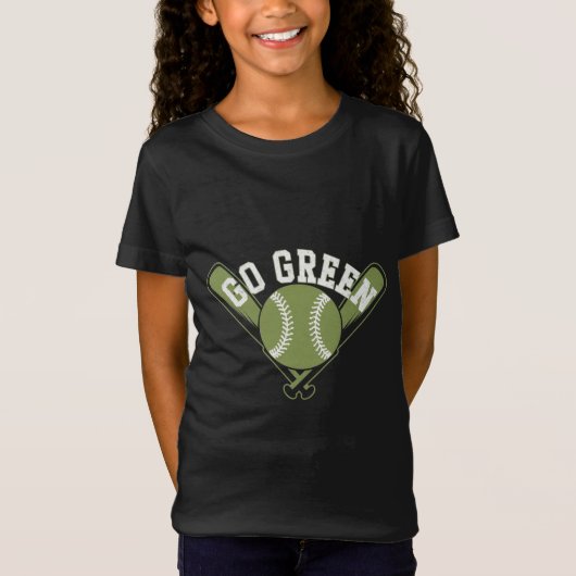 Grünes Baseball-Design T-Shirt (Vorderseite)