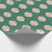Grünes Baseball-Geschenkpapier Geschenkpapier (Ecke)