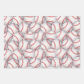 Grünes Baseball-Umschlagpapier - Flachblatt-Set 3 Geschenkpapier Set (Vorderseite 2)