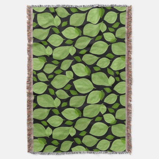 Grünes Basil Leaf Herb Muster Decke (Vorderseite Vertikal)