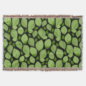 Grünes Basil Leaf Herb Muster Decke (Vorderseite)