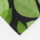 Grünes Basil Leaf Herb Muster Fleecedecke (Ecke)