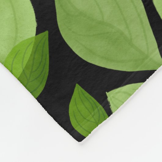 Grünes Basil Leaf Herb Muster Fleecedecke (Ecke)