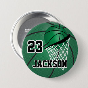 Grünes Basketball-Design  Personalisieren Button