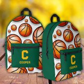 Grünes Basketballmuster Bedruckter Rucksack