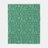 Grünes Batik-Boho Blumenmuster Fleecedecke (Vorderseite)
