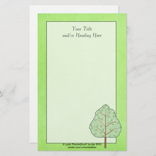 Grünes Baum-Briefpapier Briefpapier (Vorne/Hinten)