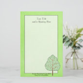Grünes Baum-Briefpapier Briefpapier (Stehend Vorderseite)