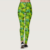 Grünes Baummuster 01b. Black BG Leggings (Rückseite)