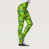 Grünes Baummuster 01b. Black BG Leggings (Rechts)