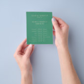 Grünes Beige Budget Hochzeitsfeier - Timeline Flyer (Gruppe)