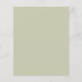 Grünes Beige Budget Hochzeitsfeier - Timeline Flyer (Hinten)