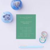 Grünes Beige Budget Hochzeitsfeier - Timeline Flyer (Einzeln)