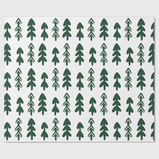 Grünes Beige Handgezeichnetes Weihnachtswrapping-P Geschenkpapier (Flach)