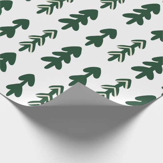 Grünes Beige Handgezeichnetes Weihnachtswrapping-P Geschenkpapier (Ecke)