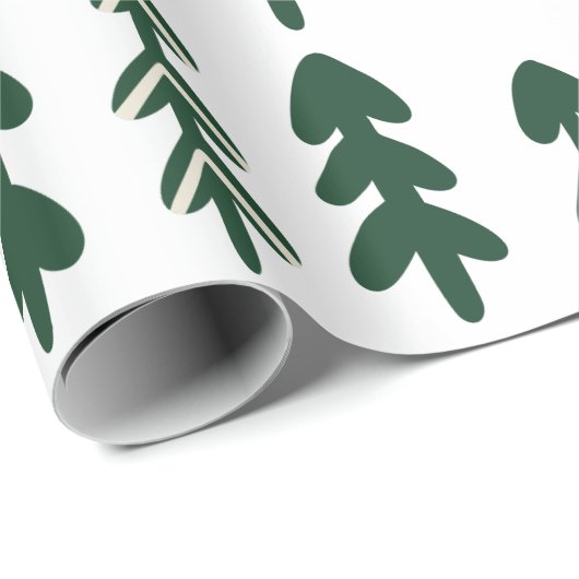 Grünes Beige Handgezeichnetes Weihnachtswrapping-P Geschenkpapier (Rolleneckpunkt)