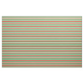 Grünes, Beige und Rotes Muster Stoff (Fat Quarter (45,7 x 55,9 cm))