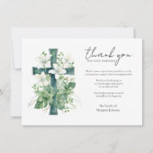 Grünes Beileid Lilies Condolence Bewertung Dankeskarte (Vorderseite)