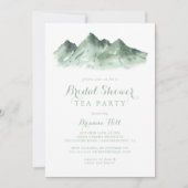 Grünes Bergland Brautparty Tee Party Einladung (Vorderseite)
