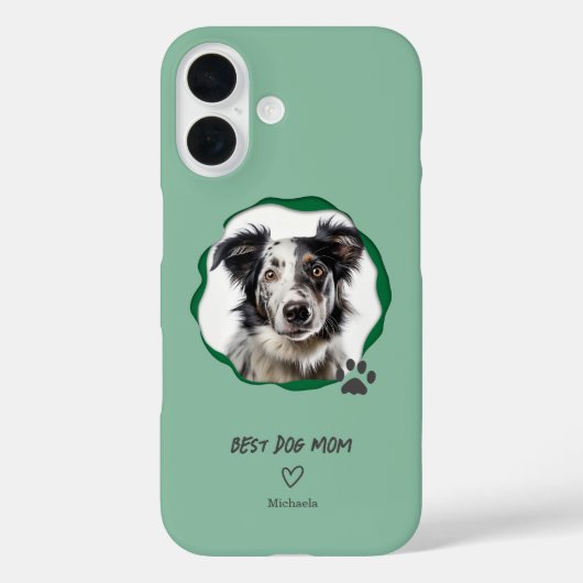 Grünes Bestes-Hundemutter-Foto Case-Mate iPhone Hülle (Rückseite)