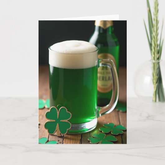 Grünes Bier-Feier-Karte Karte (Vorderseite)