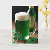 Grünes Bier-Feier-Karte Karte (Gelbe Blume)