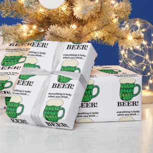 Grünes Bier Glück St Patricks Tag Grünes Bier Geschenkpapier