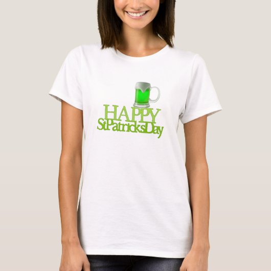 Grünes Bier-glücklichen St Patrick Tag T-Shirt (Vorderseite)