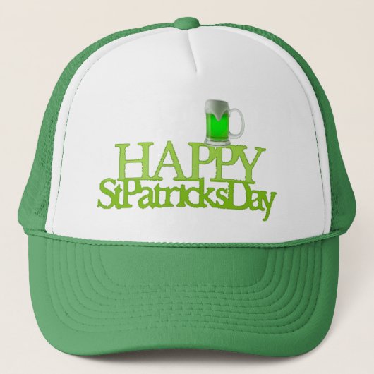 Grünes Bier-glücklichen St Patrick Tag Truckerkappe (Vorderseite)