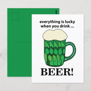 Grünes Bier Glücklicher St. Patricks Tag Grünes Bi Postkarte