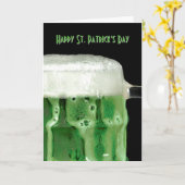 Grünes Bier Karte (Gelbe Blume)