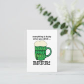Grünes Bier Lucky St Patricks Day Green Beer Visitenkarte (Stehend Vorderseite)