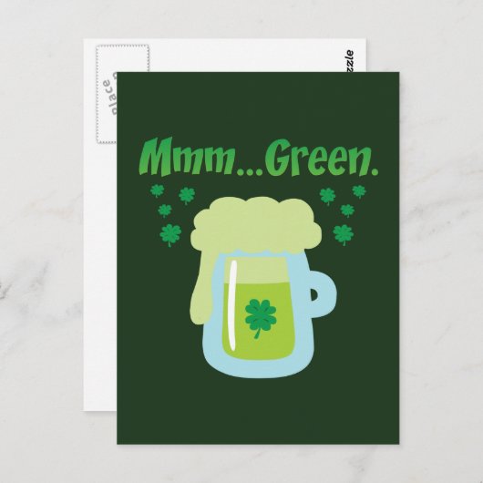 Grünes Bier Postkarte (Vorne/Hinten)