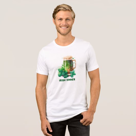 Grünes Bier Tri-Blend Shirt (Vorderseite voll)