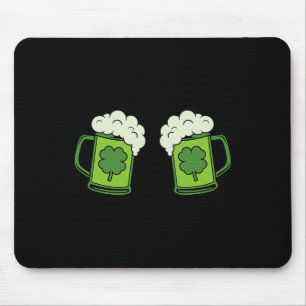Grünes Bier Trinken Brust Shamrock Irischer Patric Mousepad