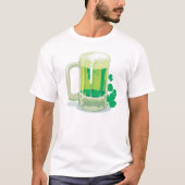 Grünes Bier und Kleeblatt T-Shirt (Vorderseite)
