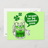 Grünes Bier will, in dir zu sein Postkarte (Vorne/Hinten)